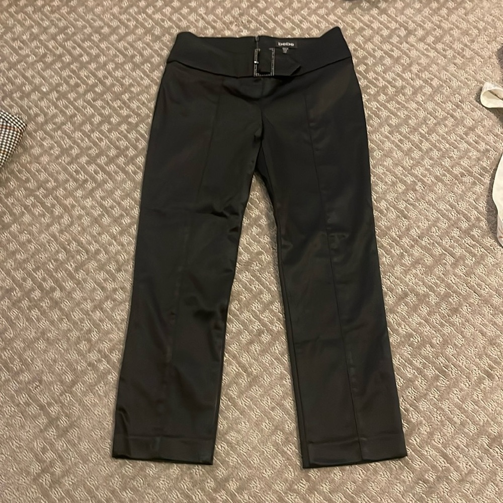 Bebe black sateen pants size 2/P